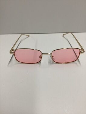Aire Uni-Sex Decan Gold Bubblegum Tint Rectangle Sunglasses